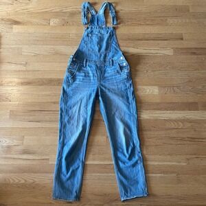 90s Overalls Medium Wash Denim Straight Leg American Eagle Model Off Duty Small